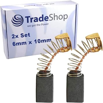 2x Kohlebürsten Für Winkelschleifer – 25x10x6 Mm, Mit Kabel, Ersatzteil Für Motoren