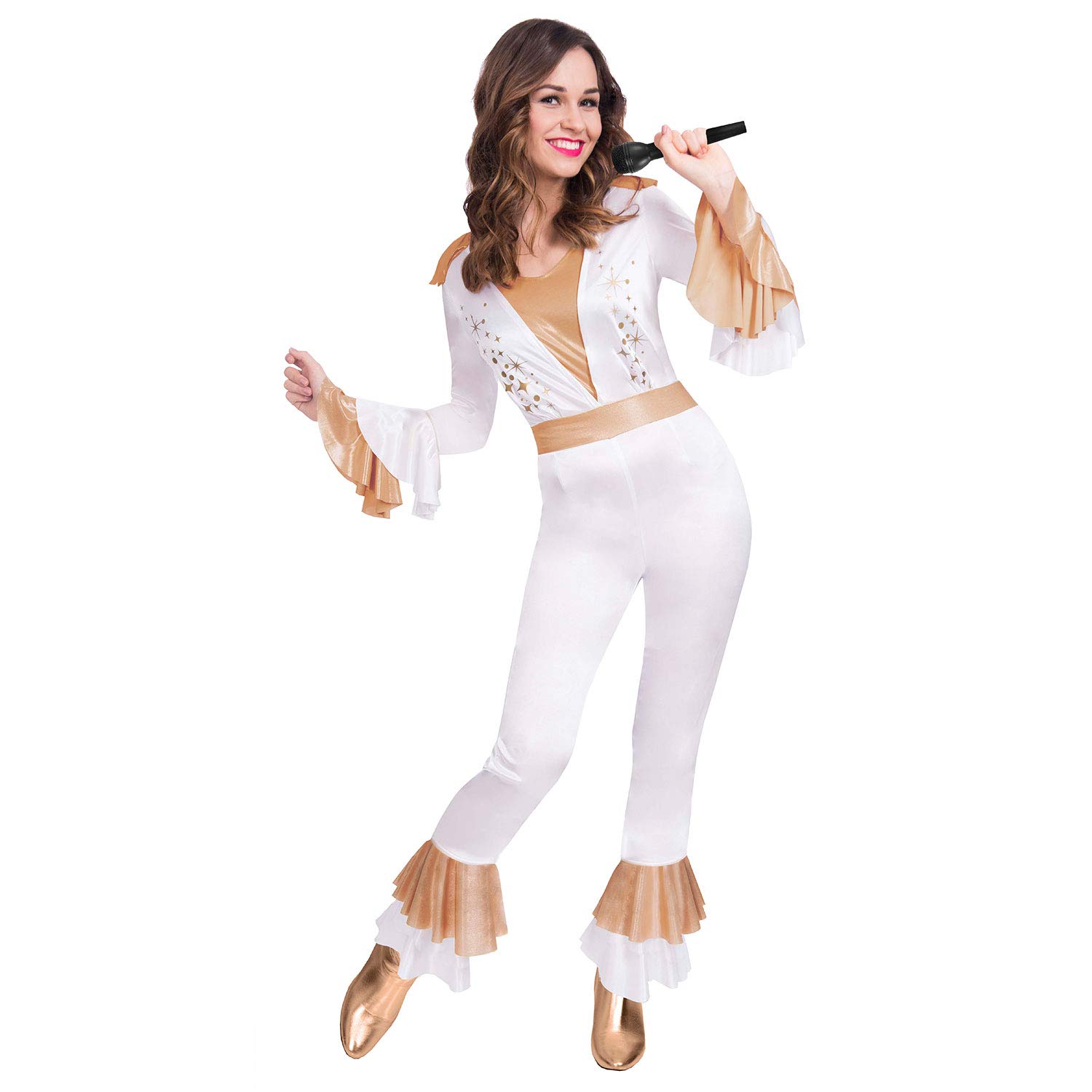 (PKT) (Fix 0/1) (9905715) Adult Ladies Disco Queen Costume One Piece (Medium)
