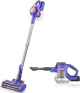 MOOSOO Cordless Vacuum Cleaner, 24KPa Powerful Suction 100000 RPM High-Speed Brushless Motor Quiet Lightweight 4 in 1 Stick Vacuum Cleaner 1.3L Capacity for Home Hardwood Floor Carpet Pet Hair - X8