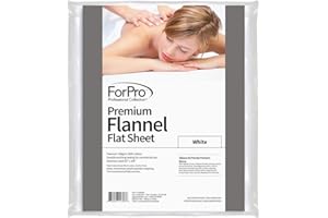 ForPro Premium Flannel Flat Sheet, White