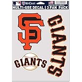 MLB San Francisco Giants Decal Multi Use Fan 3 Pack, Team Colors, One Size