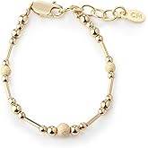 Cherished Moments Children's 14K Gold-plated and 925 Sterling Silver Bracelet with Cultured Pearls, Liquid Gold and Silver Accents for Babies, Toddlers, and Little Girls