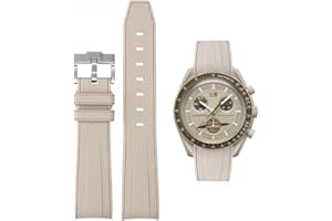 HEYOZURY Bands for Moonswatch Watch Rubber for Omega x Swatch MoonSwatch 20mm Rolex Seiko Watch Silicone Men with Stainless Steel Replacement Bracelet Original Bracelet Omega x Swatch MoonSwatch Speedmaster
