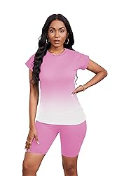 PINSV Women 2 Piece Outfits Summer Sweatsuits Track