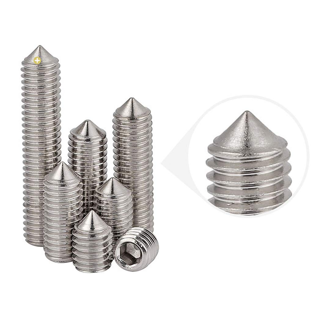 ANSIEDIO Cone Point Grub Screws, 304 Stainless Steel Hex/Allen Key Socket Cone Point Grub Set Screws, M12×25mm,3 pcs - Image 3