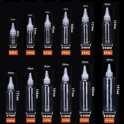 5pcs 10-250ml Refillable Bottles Squeeze Bottles
