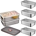 Ceiteo 6Pcs Stainless Steel Food Storage Containers with Lids, Outdoor lunch box Stainless Steel Bowl with Airtight Lids for Picnic Travel, Reusable & Stackable