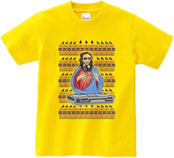 Amazon Djジーザスのダサいクリスマスセーター メンズ 半袖 Tシャツ オリジナルプリント 通販