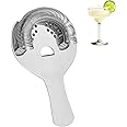 Sipoyen Hawthorne Strainer for Cocktails 2 Prong Bar Strainer with Removable Spring Stainless Steel Mixed Drink Strainer for Bartending