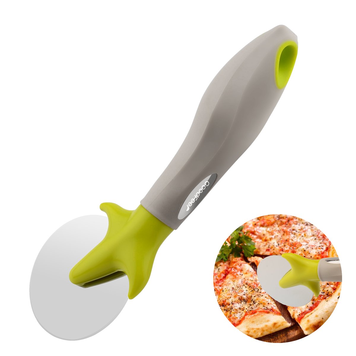 LONGLISHENG Pizza Wheel Cutter Practical Bread Slicing Rolling Knife Dough Slicer with Nice Grip