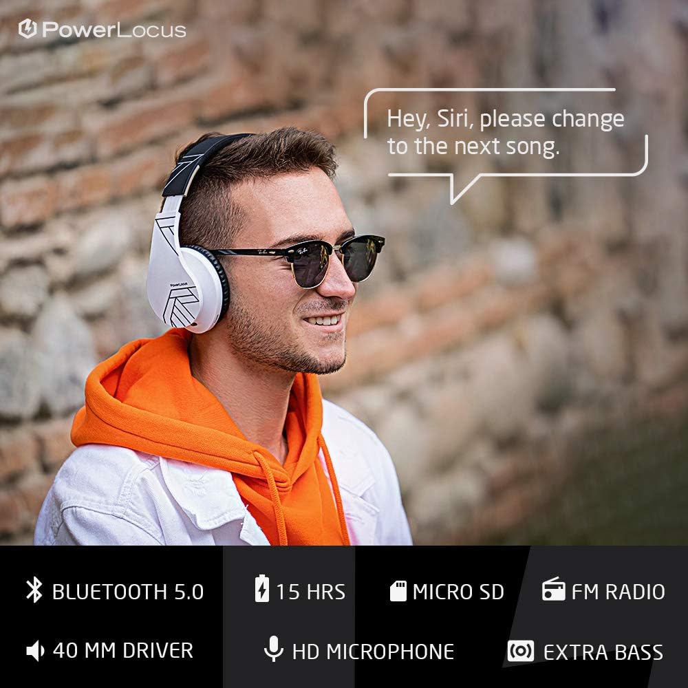 PowerLocus Bluetooth Over-Ear Headphones, Wireless Stereo Foldable Headphones Wireless and Wired Headsets with Built-in Mic - Image 4