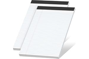 RONEKY Legal Pads 8.5 x 11 inch Notepad, 2 Pack White Note Pads 8.5'' x 11'' for Work, Double-Side Printed Lined Paper Pads College Ruled White Notepads 30 Sheets Per Writing Pad for School, Home, Office