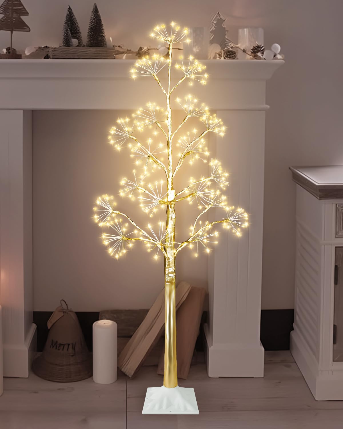 Photo 1 of Succwoah 4FT Lighted Birch Tree Christmas Artificial Twig Tree with 380 LED Lights Timer 8 Mode Xmas Tree for Holiday Party Wedding Indoor Outdoor Decor