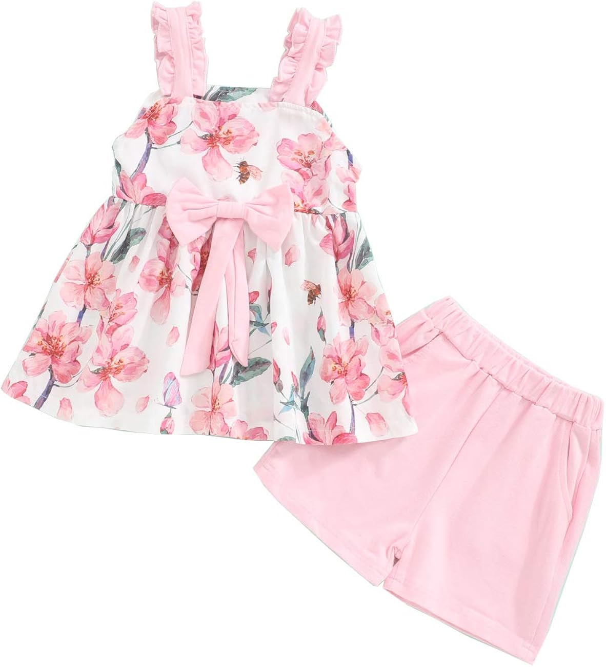 Amazon.com: Little Girls Toddler Baby Girl Summer Outfit Holiday Floral ...