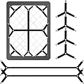 Luyena Bed Sheet Straps, 6 Pack, Adjustable Elastic Fitted Sheet Holders | Secure Fitted Sheet Straps for Twin to King Size Beds, Non-Slip Bed Sheet Clips, Keep in Place, Easy to Install, Black