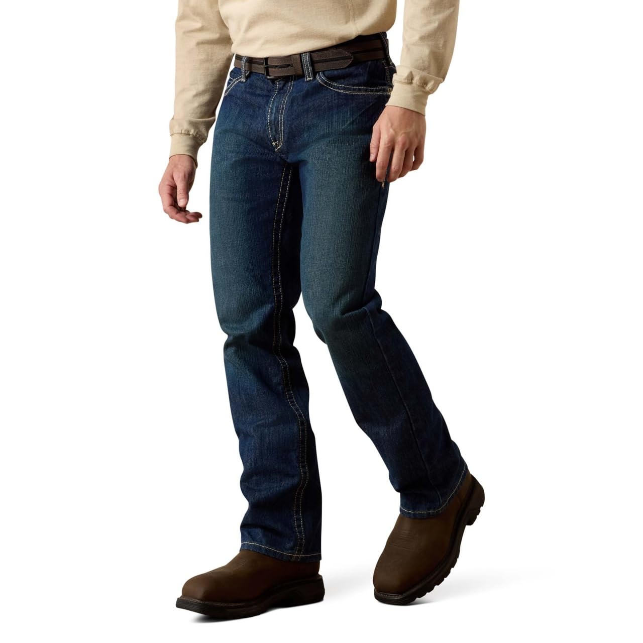 ARIAT Men's Fr M4 Low Wise Boot Cut Jean, Clay, 30W x 32L