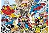 Marvel Comics - Rays Of Characters 36x24 Poster Art Print Iron Man Thor Hulk Spiderman Captain America Wolverine Silver Surfer