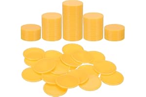 200Pcs Plastic Poker Chips, 1.5 Inch Learning Counters Counting Counters Disks Markers Opaque Game Tokens for Game Play Math 