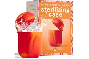 Bodyotics Comfycase - Menstrual Disc/Cup Wash Case - Orange & Red - Sterilizer, Wash, and Carrying Case for Reusable Discs & 