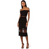 Adrianna Papell Womens Knit Crepe Midi Dress