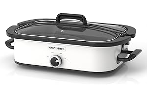 Magnifique 4-Quart Slow Cooker with Casserole Manual Warm Setting - Perfect Kitchen Small Appliance for Family Dinners, Dishw