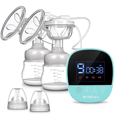 Electric Breast Pump - MOSFiATA Rechargeable Nursing Breastfeeding Pump with Massage Mode, LCD Smart Touch Screen, 3 Modes 9 Suction Levels Each and