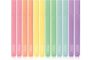 Vitoler Highlighters Assorted Colors,12 Pack Chisel Tip Highlighter Pens,No Bleed Highlighters for School Office Supplies