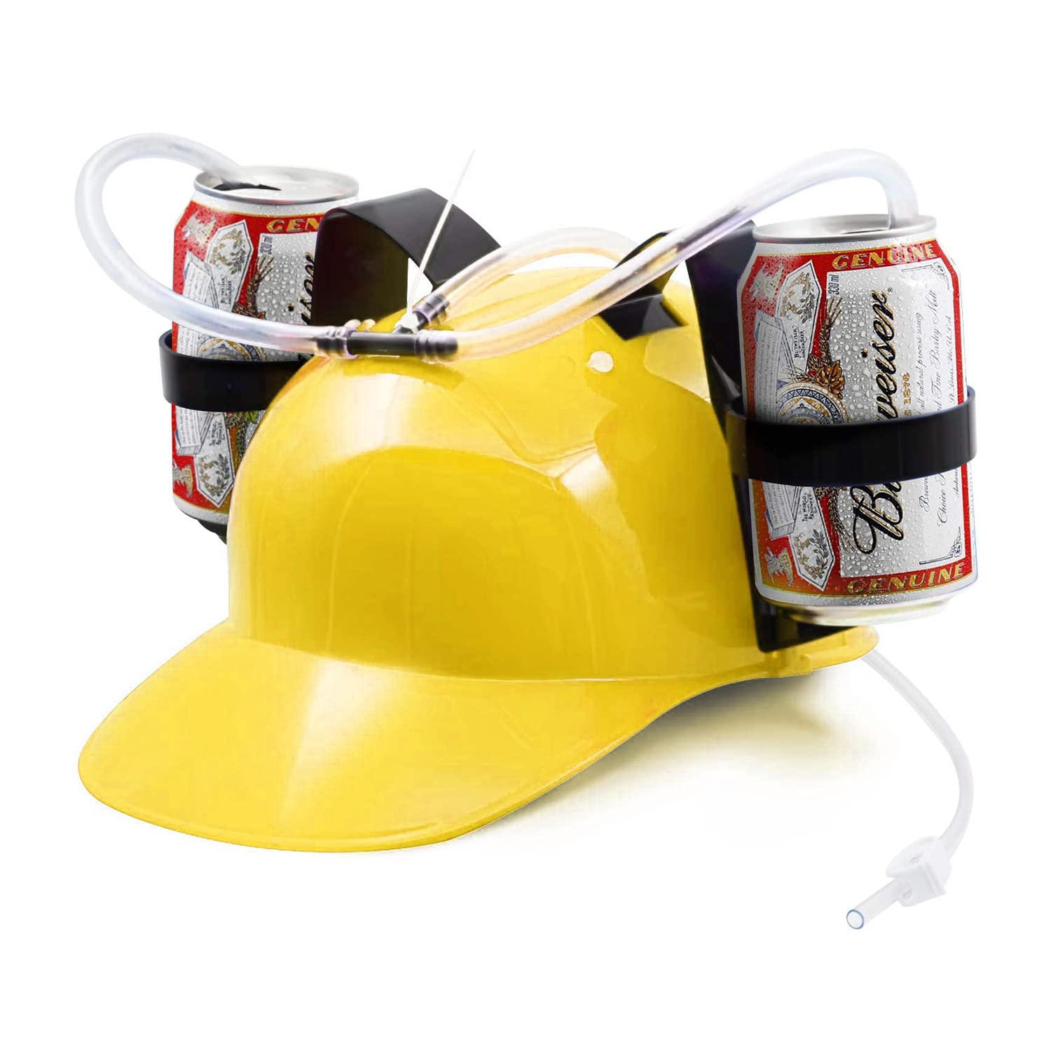 BeerHelmet® Yellow Beer Hat | Anti-Thirst Hat | Premium Quality | 2 Drink Holders with Reusable Built-In Straws | Adjustable Size | Drinking Game | Created and Developed by OriginalCup® — image 1