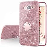 Galaxy A5 2016 Case,Silverback Girls Bling Glitter Sparkle Cute Phone Case with 360 Rotating Ring Stand, Soft TPU Outer Cover + Hard PC Inner Shell Skin for Samsung Galaxy A5 2016 -Rose Gold