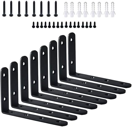Equerre De Fixation Forspang 8 Pcs Supports Angulaires L A Angle Droits Bracket En Acier Inoxydable Noir 125mm X 75mm X 30mm Pour Meubles Suspendus Connecteur Decoratif Industriel Avec Vis Amazon Fr Bricolage
