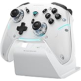 Machenike G5PRO Max SE 1000HZ Wireless Gaming Controller for NS/PC/iOS/Android with Charging Dock,PC Controller Hall Effect Joystick/Triggers/Gyroscope,RGB Backlight, White