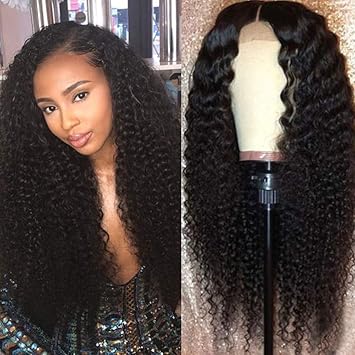 Amazon Com Recool 10a Curly Human Hair Wigs Lace Front Wigs