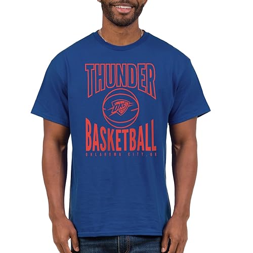 Junk Food Oklahoma City Thunder NBA Team Basketball - Adult Short Sleeve Fan T-Shirt for Men and Women Royal Blue