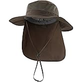Home Prefer Outdoor UPF50+ Mesh Sun Hat Wide Brim Fishing Hat with Neck Flap Sun Hat for Men Women