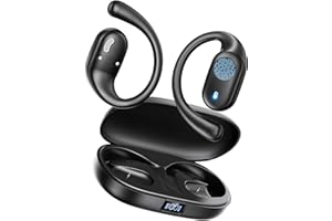 Eigsupia Open Ear Headphones Wireless Bluetooth - 5.3 Bluetooth Earbuds with LED Digital Display, IP54 Waterproof, 36H Playtime, Lightweight Comfort Wireless Earbuds Fit Sports, Running, Cycling