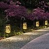 GIGALUMI Hanging Solar Mason Jar Lights, 6 Pack 30 Led String Fairy lights Solar Lanterns Table Lights, 6 Hangers and…