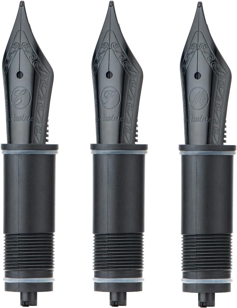 Asvine 3 PCS Fountain Pen Replaced Nibs, 6 Black EF/F/M Nib V169, P20, P30 and V126