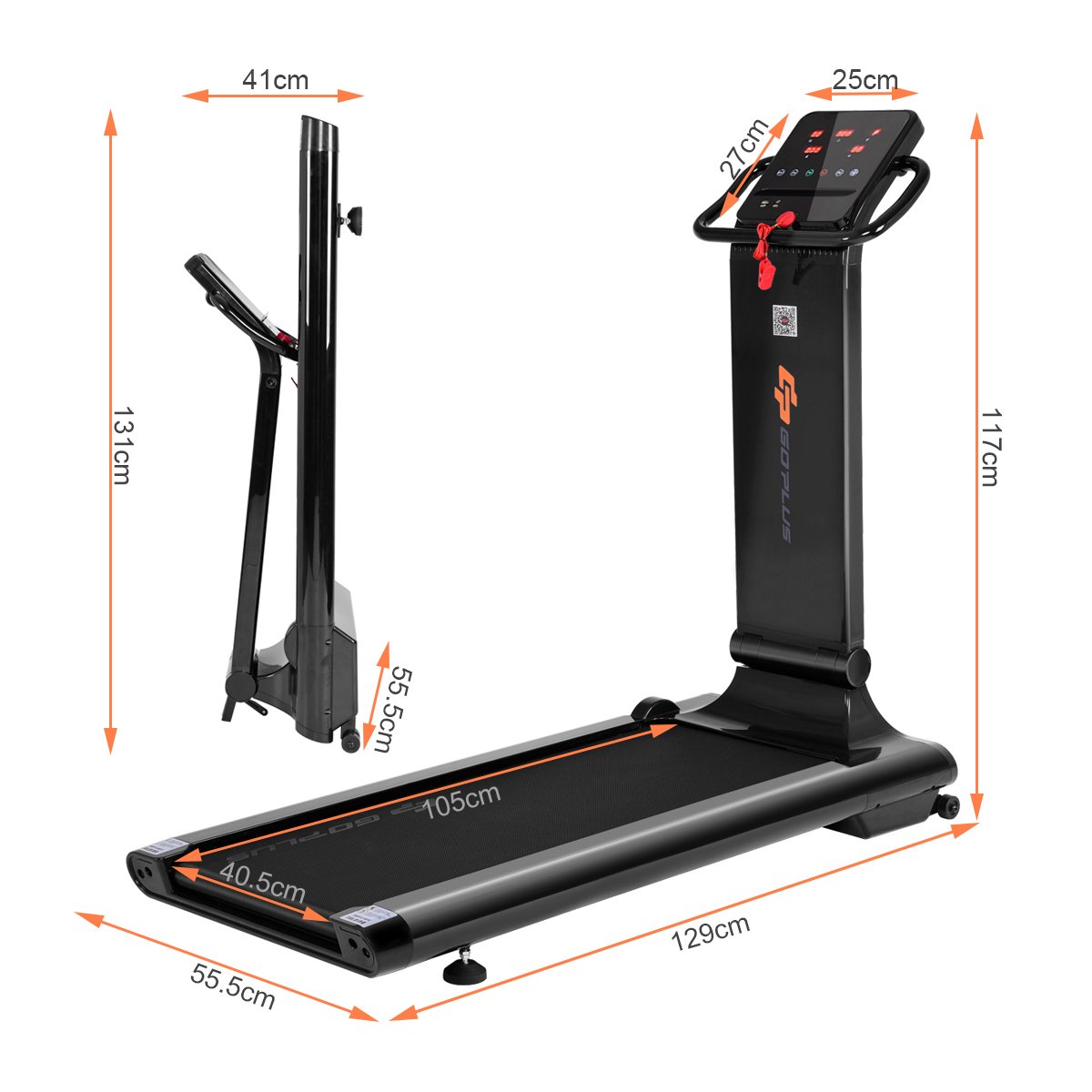 Amazon.com : Goplus 1.5HP Electric Folding Treadmill Portable Motorized Running  Machine Home Gym
