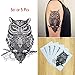 COKOHAPPY 5 Sheets Temporary Tattoo Black Owl Celtic for Women Men