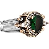 Elegant Reversible 925 Sterling Silver Ring for Women Jewelry - Handcrafted in Turkey, Featuring Drop Shape Pear Cut Shiny Emerald and Black Onyx Topaz 925 Sterling Silver Ring Size All