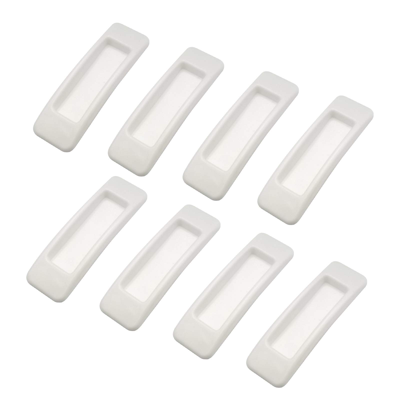 MOROBOR Self Adhesive Handles with Double-Sided Adhesive Tapes,8pcs Plastic Self-Adhesive Convenient Opening Handle for Cabinets Window Sliding Door(White)