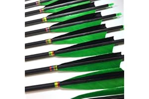 500 Spine Arrow 26 Inch Arrow Target Practice Arrow Hunting Arrow Carbon Arrows Compound Bow Recurve Bow Adult Youth Archery 