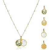 Tigers Eye Necklace Brown Pendant Gold Necklaces for Women Jewelry Collection Mother of Pearl Dainty Coins Evil’s Eye Mountains Pendants 18K Gold Plated Gift for Friends