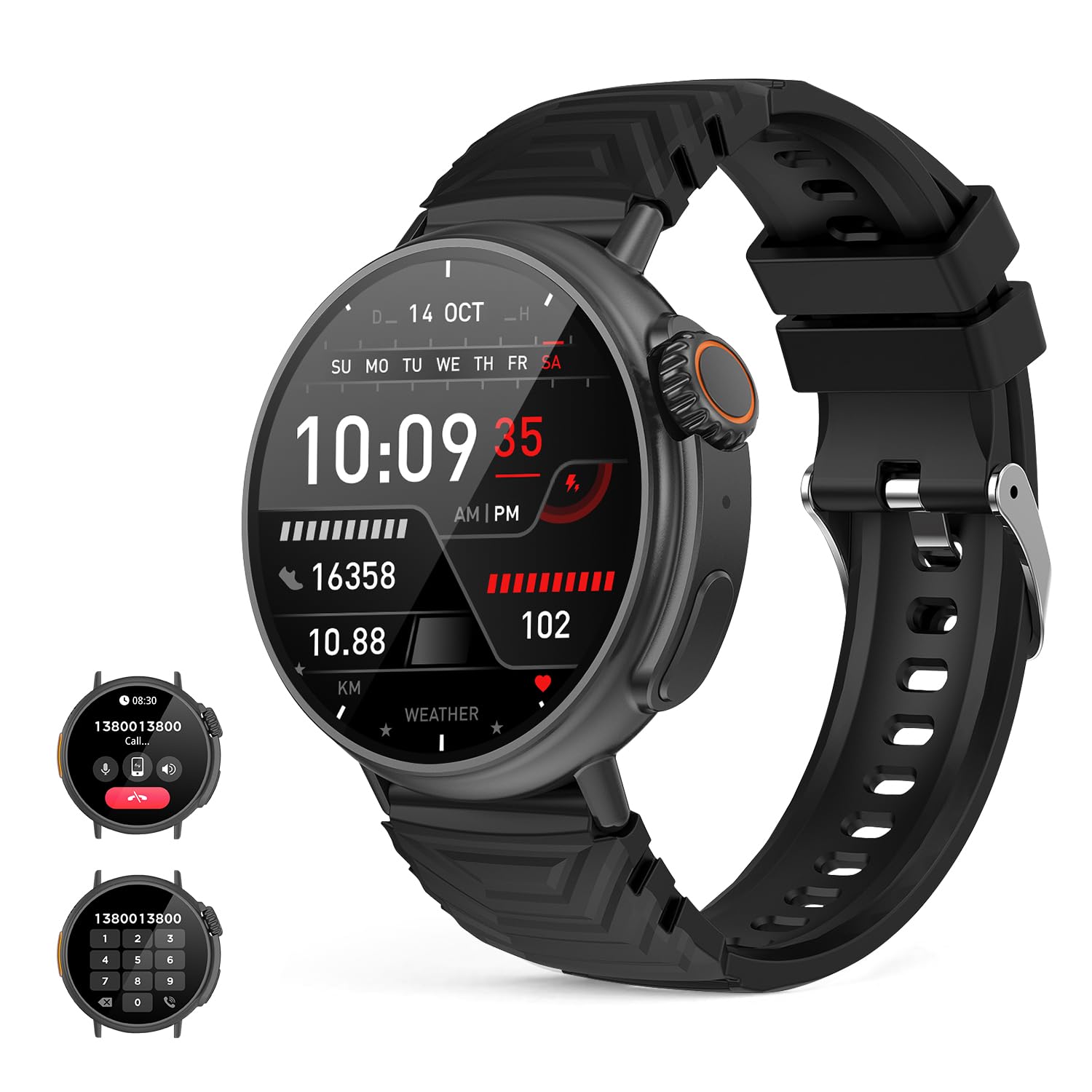 Smart Watch Ultra for Women men with call function(receive/make call), 1.52'' round HD display sport Fitness tracker with Health Tracking, waterproof, 120+ Sport modes smartwatch for Android IOS