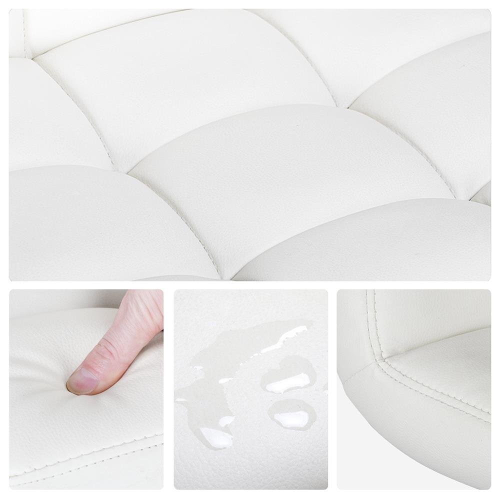 Popamazing Swivel Bar Kitchen Breakfast Bar Stools Chair for Kitchens Set of 2 with Backs and Arms (White Bar Stool)