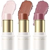 FALOCUTUS 3 Pcs UNIVERSAl Contour Stick Set,Cream Blush & Highlighter Bronzer Pen,Long Lasting & Smooth Natural Face Contouri