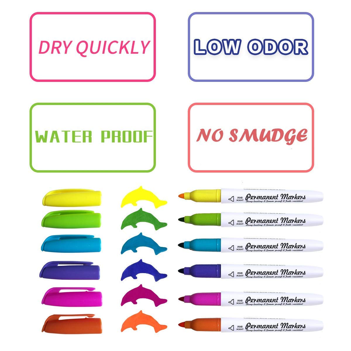 Permanent Marker, 30 Colors Fine Point Permanent Markers, Works Well On Paper, Canvas, Fabric, Crafts,Glass,Metal,Wood Good for Painting, Coloring and Doodling by Smart Color Art