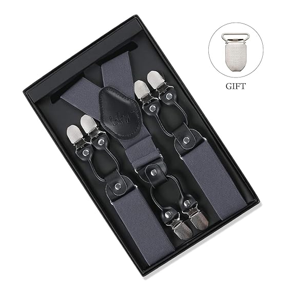 Lafayon Herren Hosenträger Hosenträger Für Männer 6 Schnallen Y Zurück Striped Heavy Duty Männer Hosenträger Durable Elastisc
