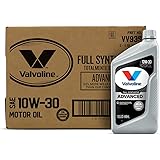 Valvoline Advanced Full Synthetic SAE 10W-30 Motor Oil 1 QT, Case of 6