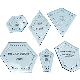 300Pc ASSROTED Acrylic TEMPLATES Quilting Patchwork Piecing Craft for Sewing